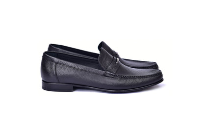 C0014059-3898 Hand-sewn deer skin  Loafer Black - Image 2