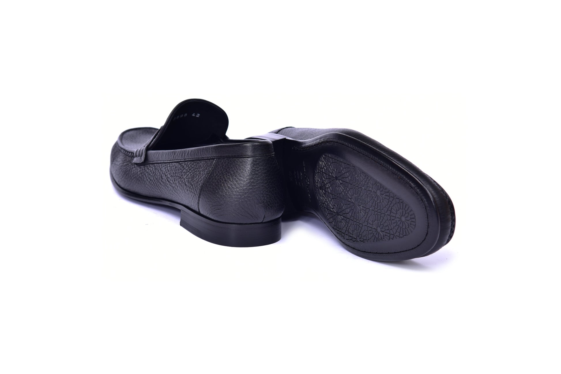 C0014059-3898 Hand-sewn deer skin  Loafer Black - Image 3
