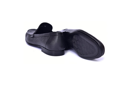 C0014059-3898 Hand-sewn deer skin  Loafer Black - Image 3