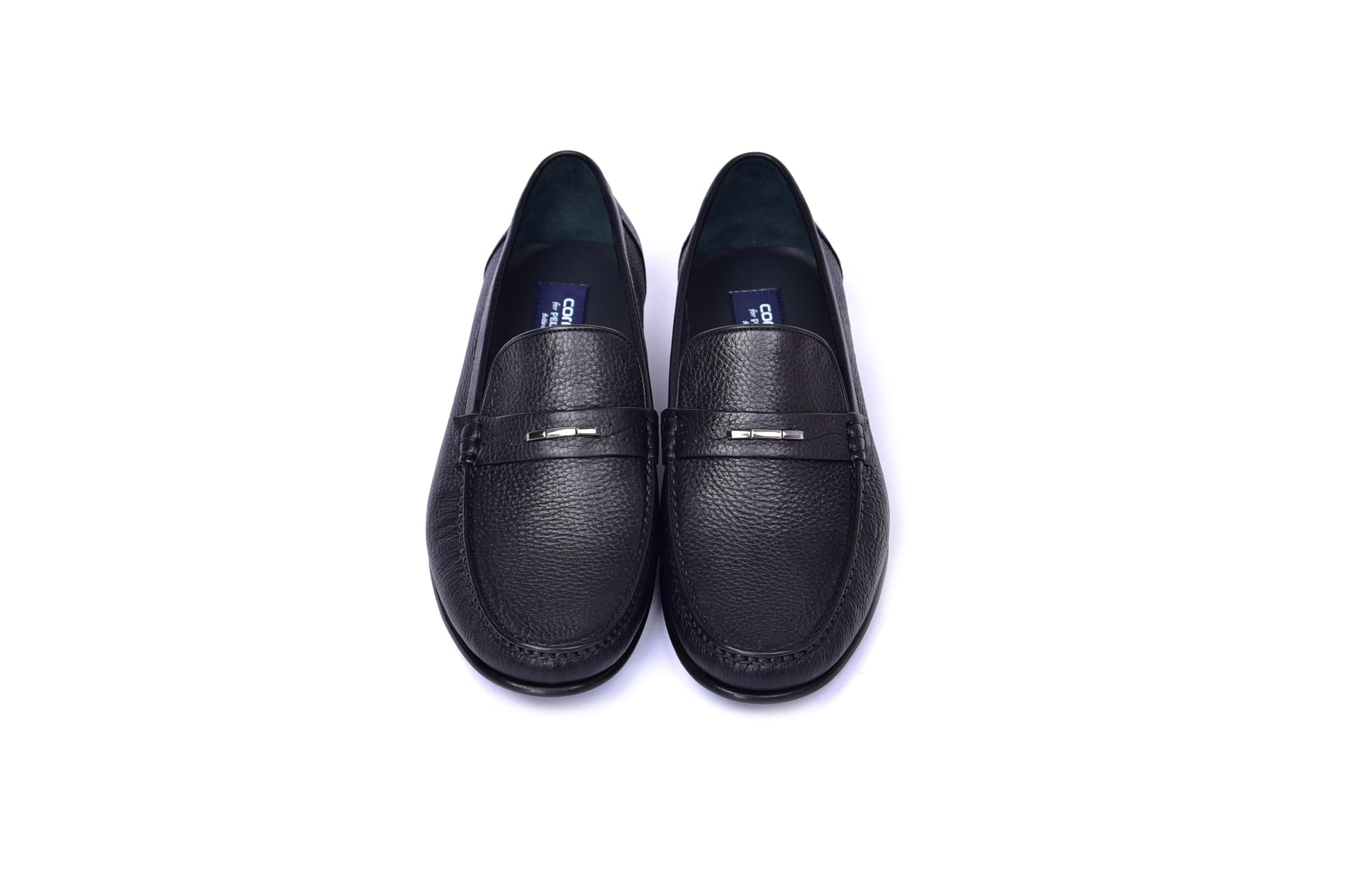 C0014059-3898 Hand-sewn deer skin  Loafer Black - Image 4