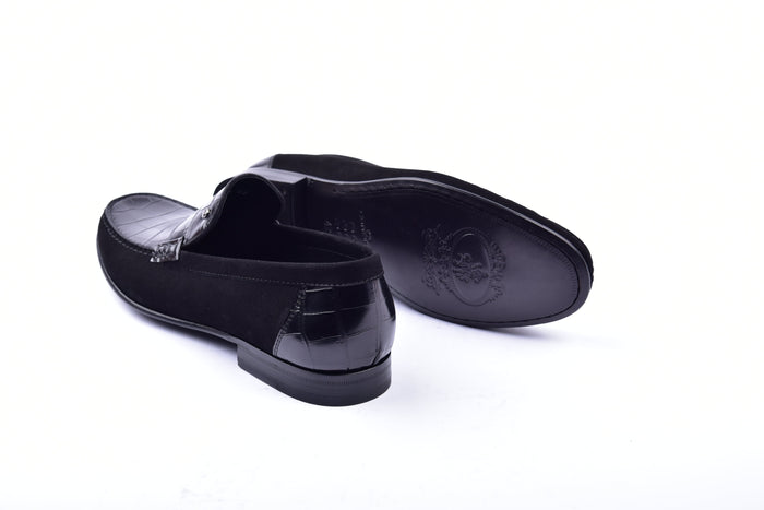 C0014057-3898C Suede And Croco print vamp-Black - Image 4
