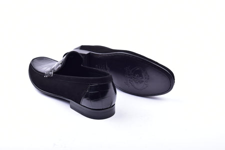 C0014057-3898C Suede And Croco print vamp-Black