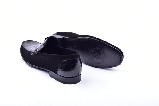C0014057-3898C Suede And Croco print vamp-Black - Image 4