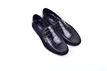 C0014057-3898C Suede And Croco print vamp-Black