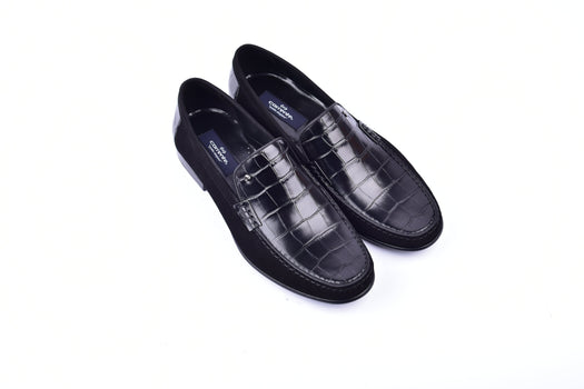 C0014057-3898C Suede And Croco print vamp-Black