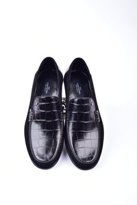 C0014057-3898C Suede And Croco print vamp-Black