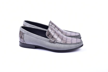 C0014056-3898C Suede And Croco print vamp-Grey - Image 2