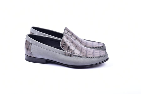 C0014056-3898C Suede And Croco print vamp-Grey
