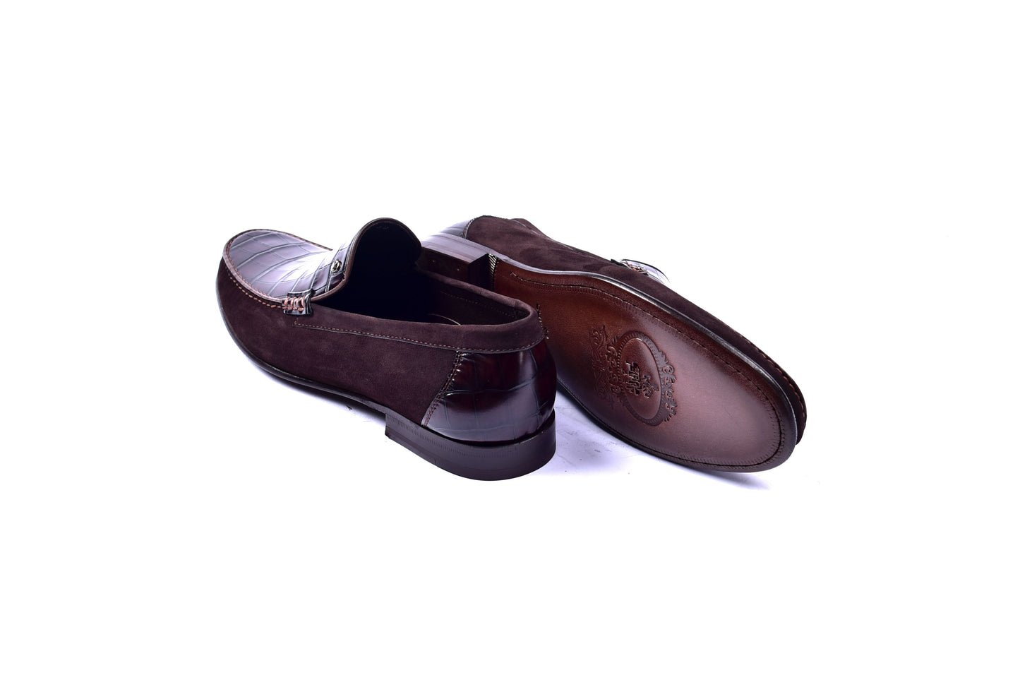 C0014055-3898C Suede And Croco print vamp-Brown - Image 3