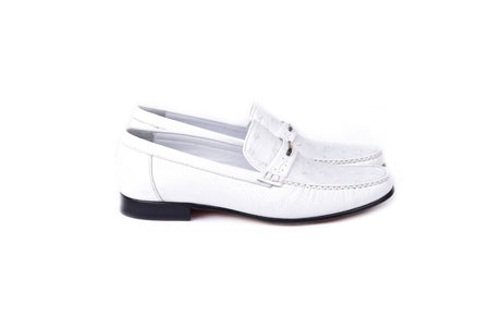 C0014053-3898Ost- Genuine Ostrich- White