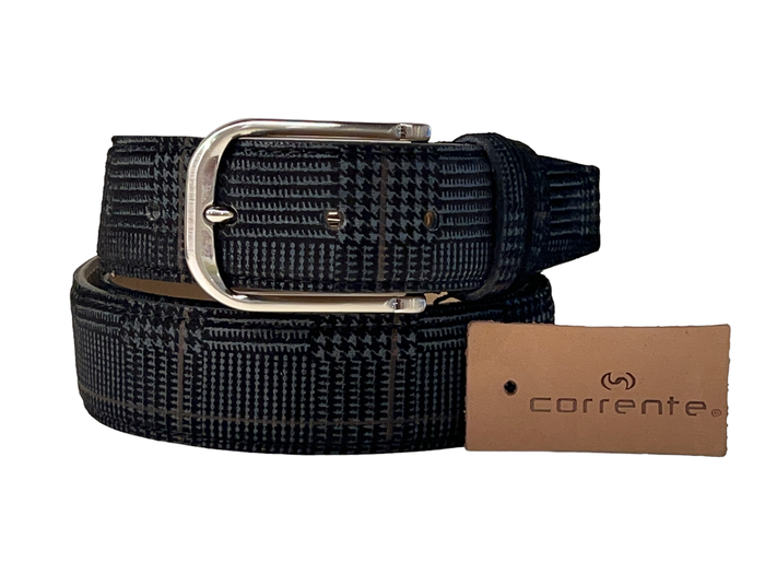 CBelt -3898S -Design Leather Leather- Black