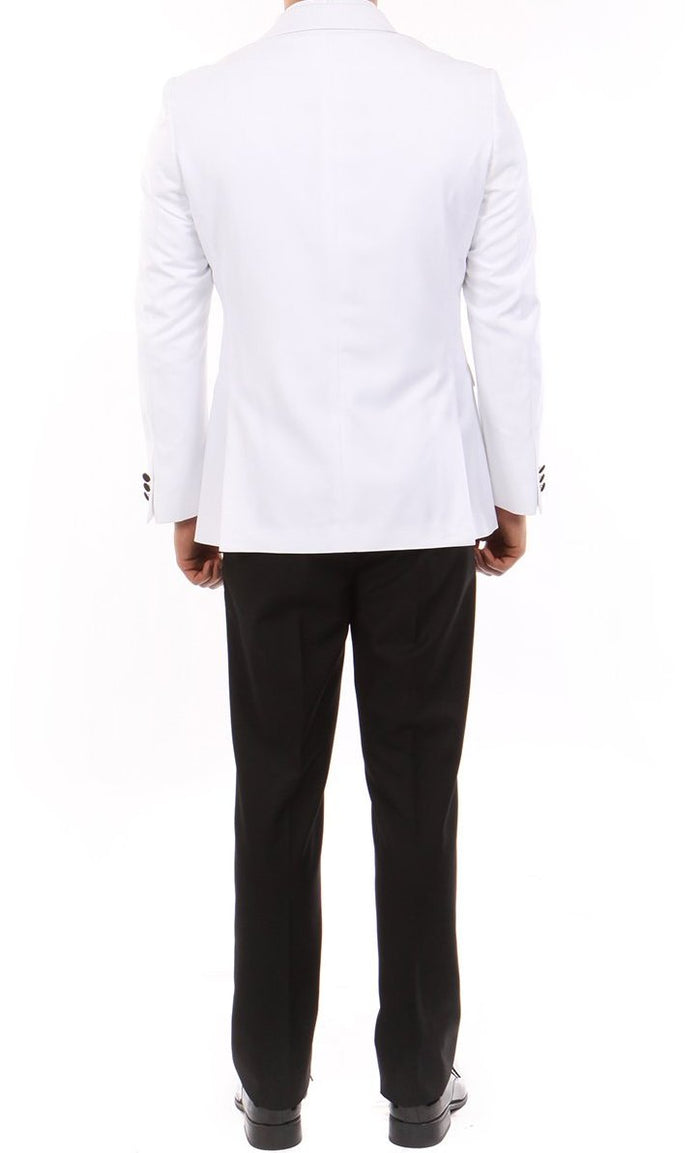 (38R, 40S) Slim fit Double Breasted White Tuxedo