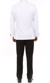 (38R, 40S) Slim fit Double Breasted White Tuxedo
