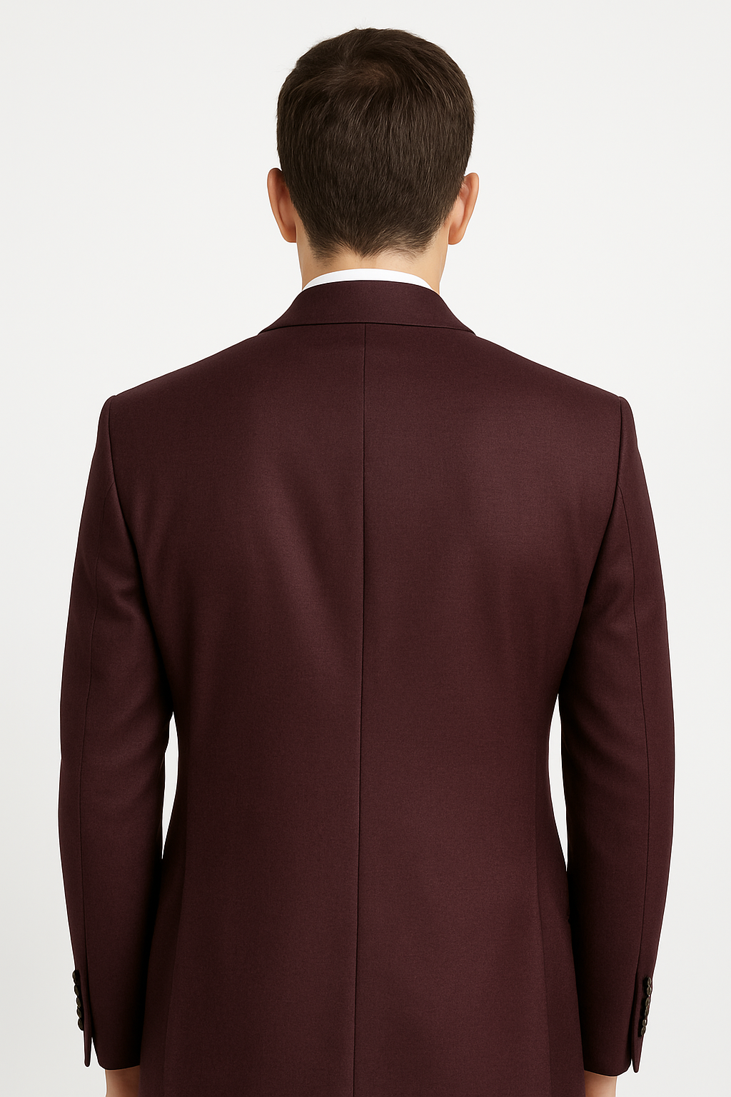 3 Piece Big Peak Lapel Burgundy Suit Vested Wide Leg Pants 1 Button Suit 100% Wool Full Cut Burgundy ~ Wine ~ Vest Maroon Suit - Image 6