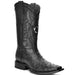 Cuadra Black Ostrich Square Toe Boots