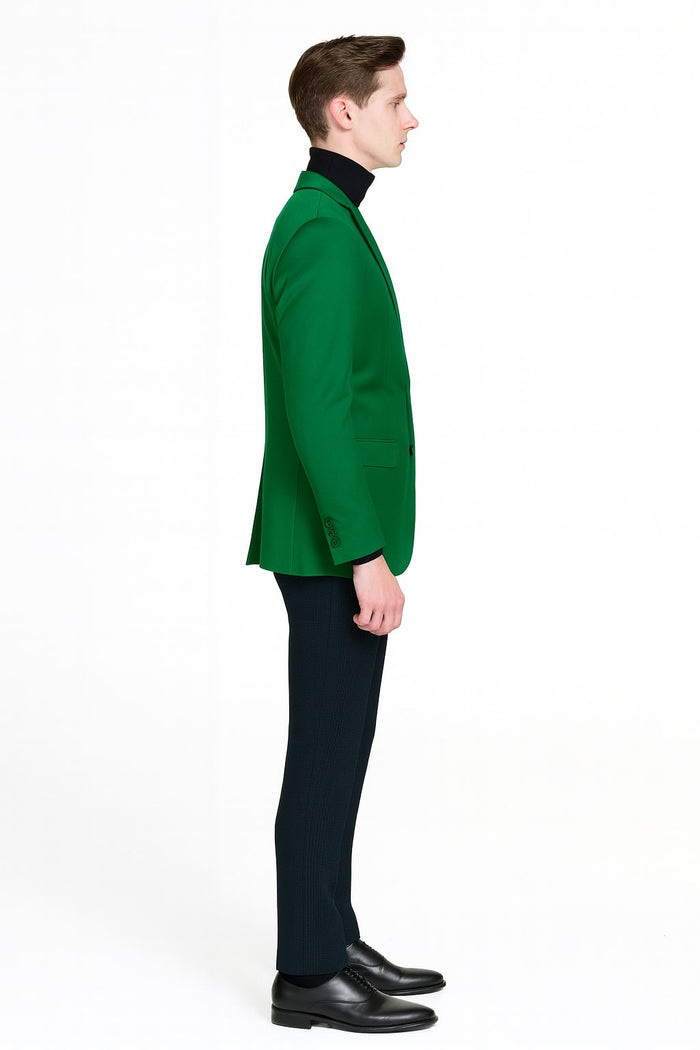 Mens Green Blazer – Stylish Casual and Formal Sport Coat for Parties, Weddings and Events in Emerald Green - Image 3