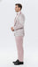 Men’s Light Pink Dusty Rose -  Floral Tuxedo Suit – Luxury Satin Shawl Lapel 3-Piece Formal Wedding and Prom Suit in Blush Mauve color