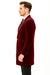 Men’s Burgundy Tuxedo in  Velvet  Long Blazer – Victorian Cutaway Tuxedo Suit 1920s Gangster Style Long Jacket with Black Pants