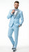 Mens Light Blue 3 Piece Prom Tuxedo – Sky Blue Formal Suit with Sequin Lapel Wedding Party Tuxedo Set in Baby Blue