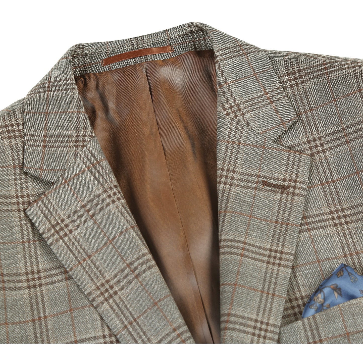 563-12 Men's Slim Fit Wool Checked Suits - Image 3