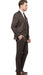 Men’s Chocolate Brown Textured 3-Piece Suit – Luxury Double-Breasted Vest Formal Set