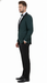 Men’s Green Tuxedo Suit – Slim Fit Jacket with Black Satin Shawl Lapel and Black Pants in Hunter Green