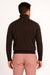 Men's Brown Turtleneck Sweater – Classic Slim Fit Knit Pullover for Fall and Winter