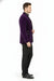 Men’s Purple Velvet Blazer – Luxury Slim Fit Formal Jacket with Black Satin Trim Tuxedo Dinner Jacket