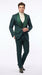 Mens Hunter Green Wedding Tuxedo Suit – Paisley Pattern Three Piece Formal Suit Set with Shawl Lapel for Groom, Prom in Emerald green