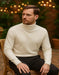 Men's Ivory Turtleneck Sweater – Classic Slim Fit Knit Pullover for Winter Elegance - Cream
