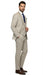 Men's Beige with blue Pinstripe Three-Piece Suit with Vest by Rossiman Vested Peak Lapel in Tan Stripe 1920s style
