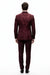 Men’s Burgundy Floral Jacquard Tuxedo Dinner Jacket – Paisley Velvet Lapel Formal Wear for Wedding and Prom