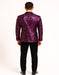 Men's Pinkish ~ Purple Paisley Tuxedo Jacket with Black Satin Lapel – Formal Prom and Wedding Blazer in Meganta Color