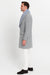 Men’s Light Grey Double Breasted Overcoat with Faux Fur Shawl Collar – Winter Luxury Coat Wool Fabric