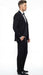 Men's Black Vested Tuxedo Suit with Patterned Lapel – Classic Formal Suit for Wedding, Party and Evening Events