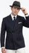 Men’s Black Pinstripe Blazer 1920s Gangster Mob Boss Style Jacket – Classic Double Breasted Vintage Suit Blazer, Formal Party Costume Wear