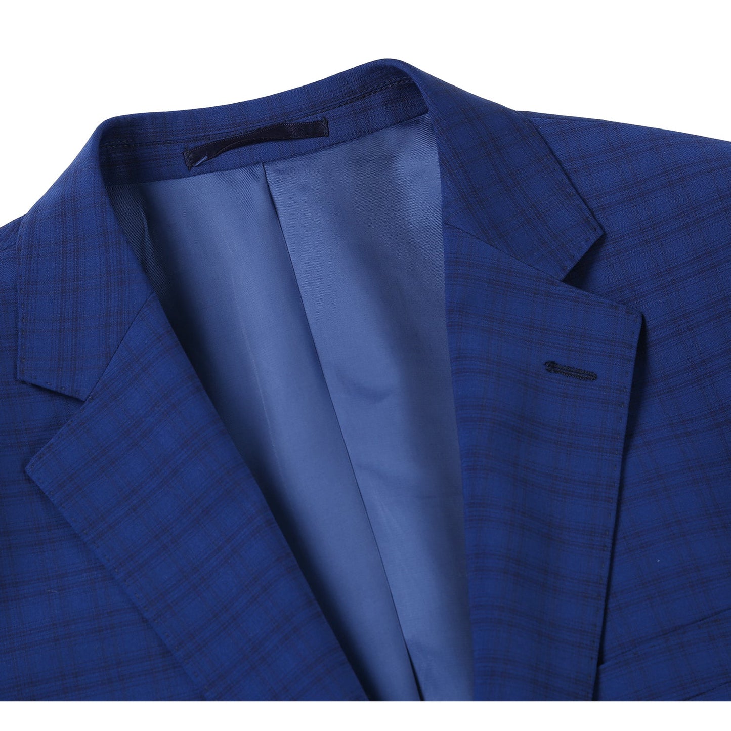 564-2 Men's Classic Fit Wool Blend Checked Suit - Image 3