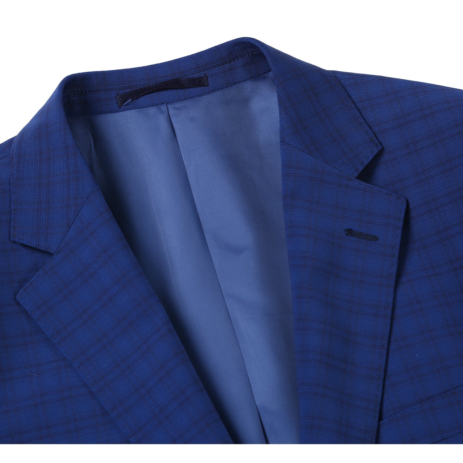 564-2 Men's Classic Fit Wool Blend Checked Suit - Image 3