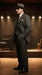 Al Capone Men’s Charcoal Gray Stripe 3-Piece Gangster Style Suit – 1920s Jazz Club Inspired Formal Suit Outfit