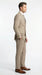 Vinci Men’s Beige Plaid Double Breasted Suit – Classic Checkered Formal Suit Set in Tan Color Windowpane Checkered Pattern