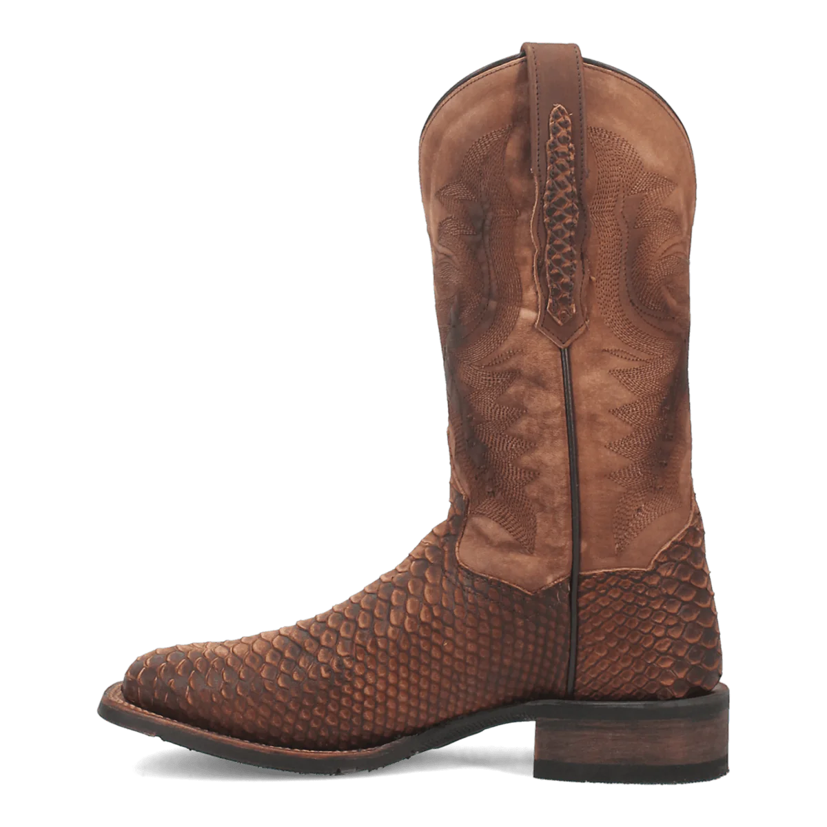 Dan Post Men's KA Python Print Leather Square Toe Boots - Brown - Image 3