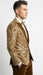 Men’s Brown Tuxedo dinner Jacket Blazer – Jacket for Formal Paisley Pattern Coffee Mocca Color + Bowtie