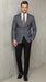 Men’s Charcoal Gray Windowpane Check Blazer – Classic Two Button Formal Sport Coat Jacket