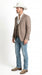Men’s Light Grey Cowboy Blazer with Double breasted Vest – Western Two Piece Suit Pants included
