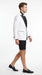 Men’s White and Black Tuxedo Suit with Shorts – Modern Formal Blazer and Short Pants Set for Wedding, Prom Suit