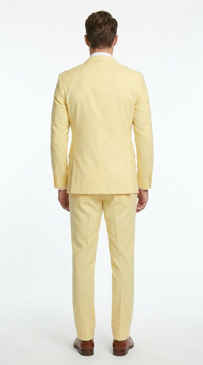 Men’s Pale Yellow 2 Piece Suit, Formal Dress Suit for Weddings, Prom, Parties, Summer Events, and Special Occasions By Vitali Modern Fit