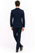 Men’s Navy Blue  Tuxedo with Satin Peak Lapel With Matching Color Lapel Sateen – Formal 2 Piece Suit
