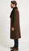 Men’s Brown Long Overcoat with Faux Fur Collar – Classic Winter Formal Coat Three Quarter Carcoat Wool and Cashmere Fabric