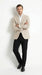 Zacchi Men’s Beige Hopsack Blazer – Classic Two Button Sport Coat with Peak Lapel Formal Jacket