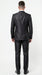 Men’s Black Three Piece Suit – Modern Fit 3PC Formal Suit with Vest for Wedding, Prom and Business Events Sharkskin Shiny Fabric